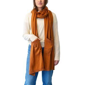 1131 Soft Cotton Cashmere Wrap Scarf With Pockets